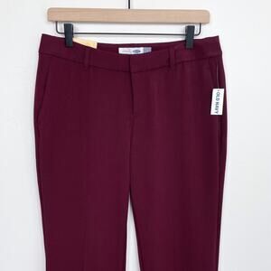 Old Navy Claret Red Straight Leg Mid-Rise Career Pants NWT